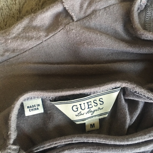 Guess Gray/ Violet Short Sleeve ruffle fancy top - Picture 4 of 4